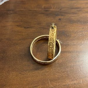 Tory Burch Logo Hoop Earrings